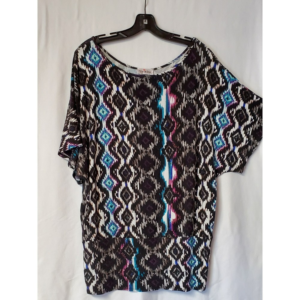 Zig Zag Stripe Women's Blouse Size XXL